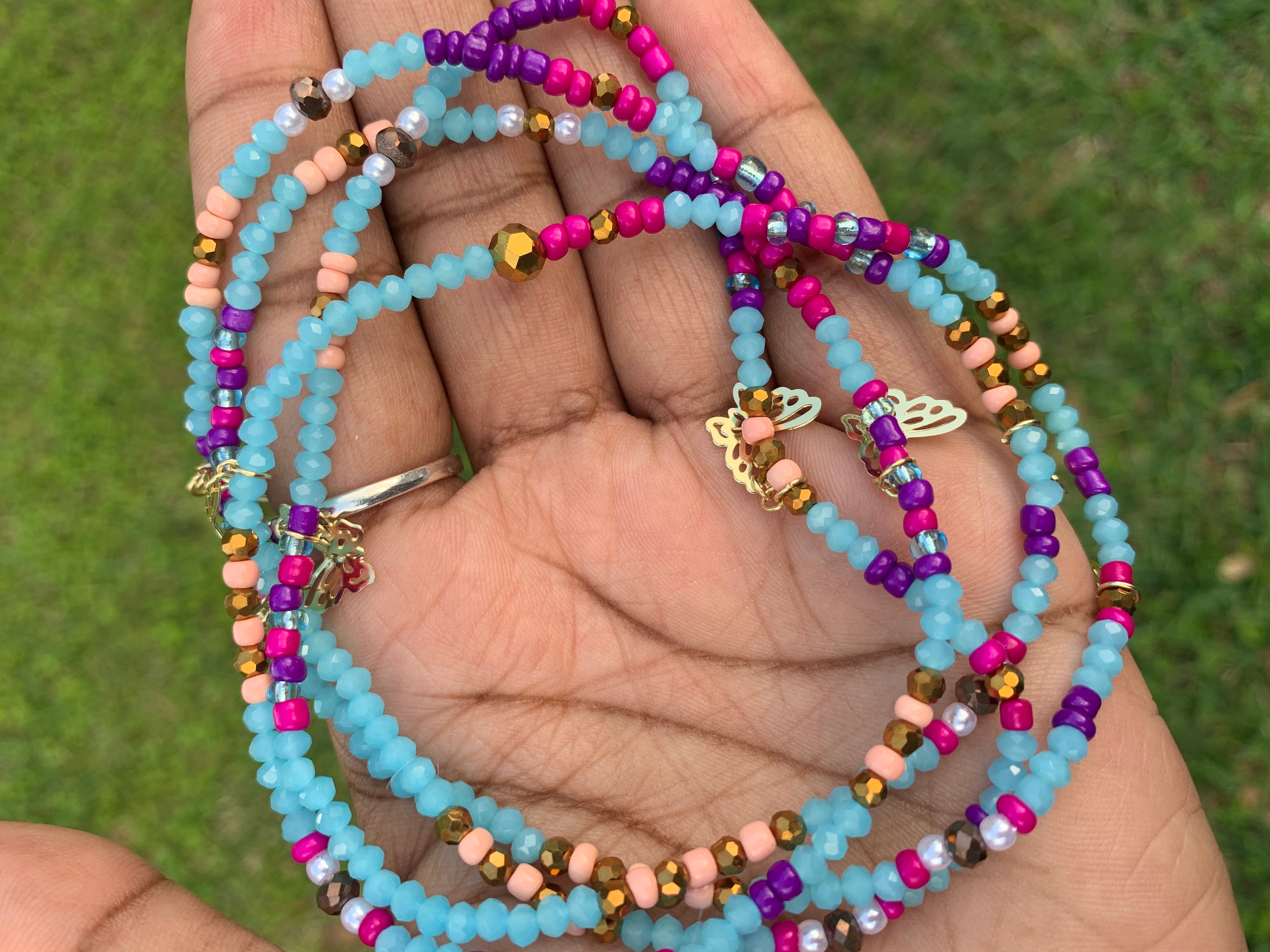 Waist Beads With Charms Etsy UK