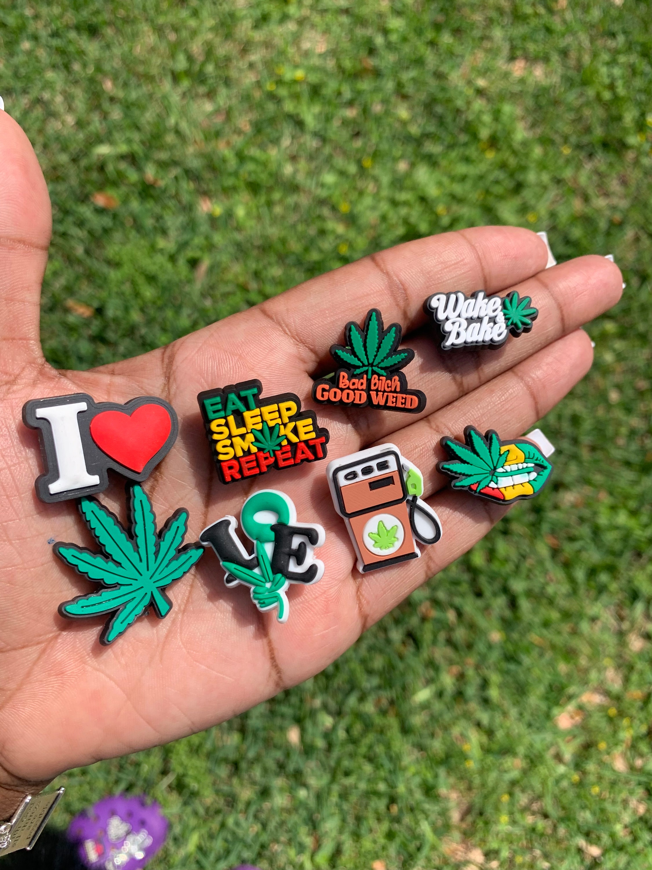 Marijuana Leaf Croc Charm - Etsy
