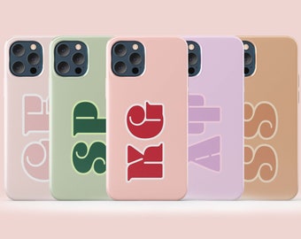 Personalised Initials iPhone Case, Custom Monogram iPhone 13 Pro Max Case, Personalized Initials iPhone 13 Mini, iPhone 12 11 SE XR 8 7 Plus