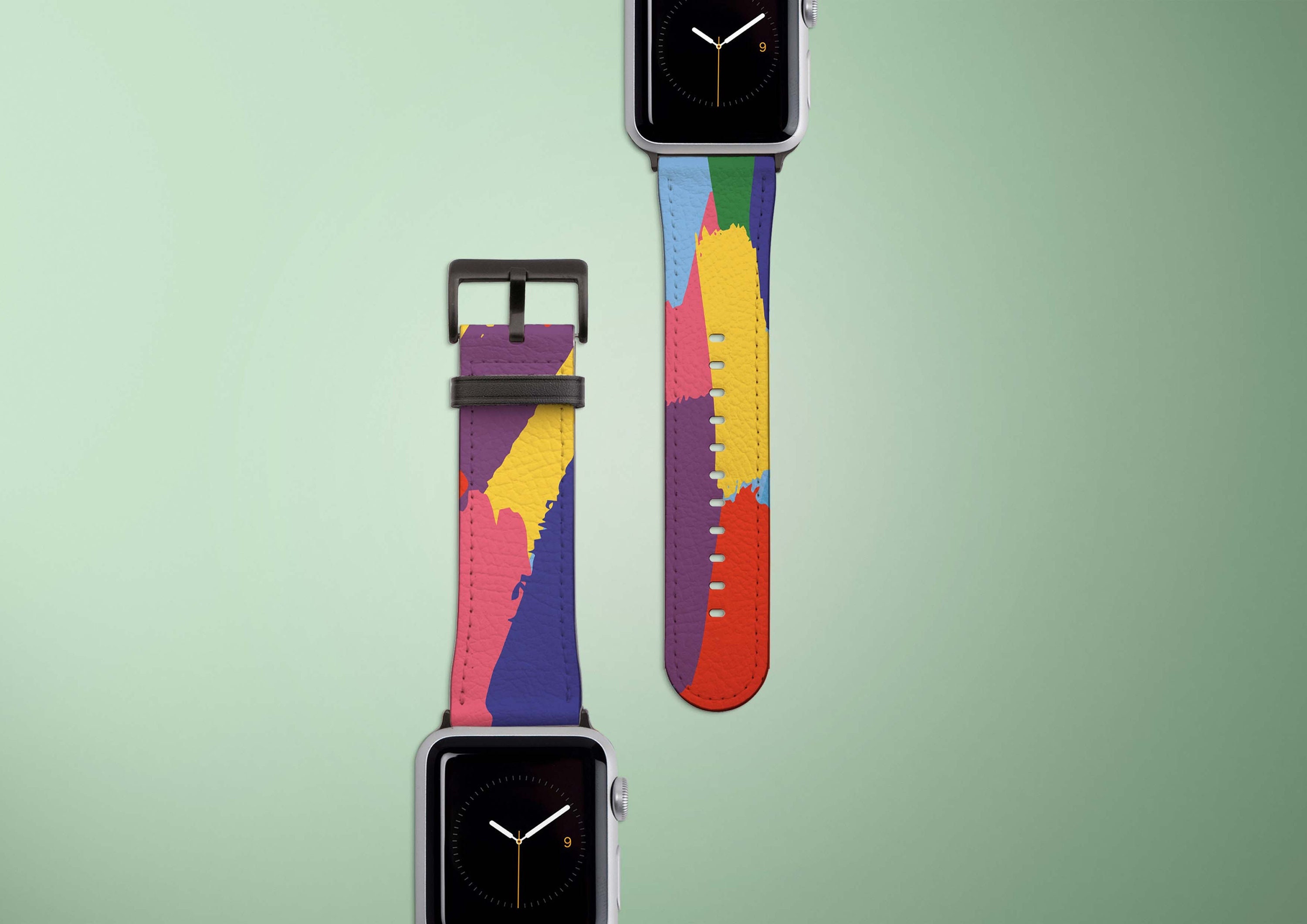 Rainbow Apple Watch Band Pride Apple Watch Strap LGBTQ Love Vegan Leather Watch Band 38mm 40mm 42mm 44mm SE Series 3 4 5 6 Etsy Canada