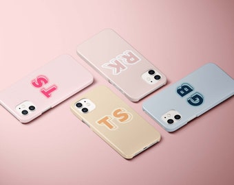 Personalized Initials iPhone Case Cute Monogram iPhone 13 Pro Max Case, Custom Dropshadow iPhone 13 Mini 12 11 Pro Max SE XR 8 7 Plus Case