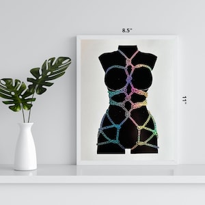 Shibari Torso Double Foil Print 8.5” x 11”