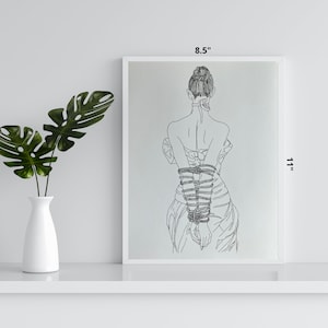 Shibari Woman Cardstock Print 8.5&quot; x 11&quot;