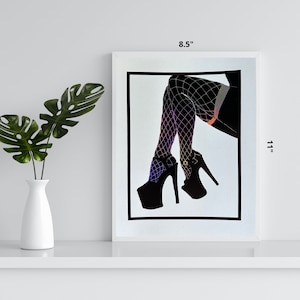 Holographic Fishnet Double Foil Print - 8.5 x 11