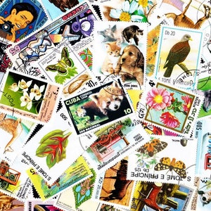 50 World Mint Lightly Cancelled Vintage Stamps All Different Ideal for Collectors and Stamp Artists 50MLCA