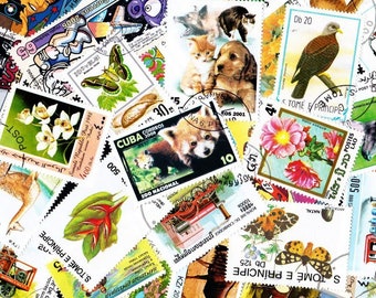 50 World Mint Lightly Cancelled Vintage Stamps All Different Ideal for Collectors and Stamp Artists 50MLCA