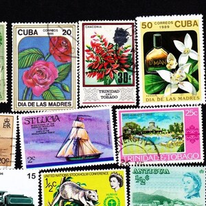 20 CARIBBEAN Countries Vintage Postage Stamps Collector Set