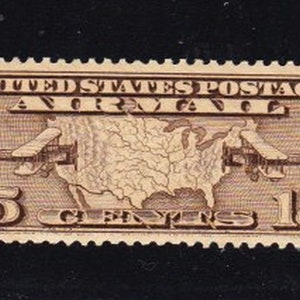 Rare cachet de la poste aérienne des États-Unis, vintage 1926, carte 15 c des États-Unis et deux biplans postaux inutilisés sans charnière Scott C8 USC8