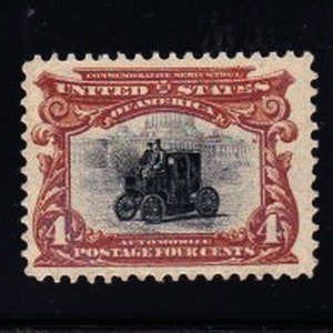 RARE U S 1901 Pan-American Exposition 4c Early AUTOMOBILE Very Fine Unused Scott # 296