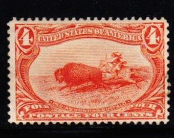 1898 Trans-Mississippi Stamp: Indian Hunting Buffalo, Scott #287