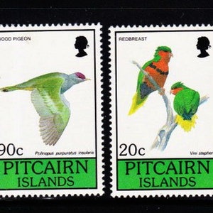 4 PITCAIRN ISLANDS BIRD Stamps Never Used Unhinged Vintage from the Beautiful Remote Pacific  Island of Pitcairn 4PITA