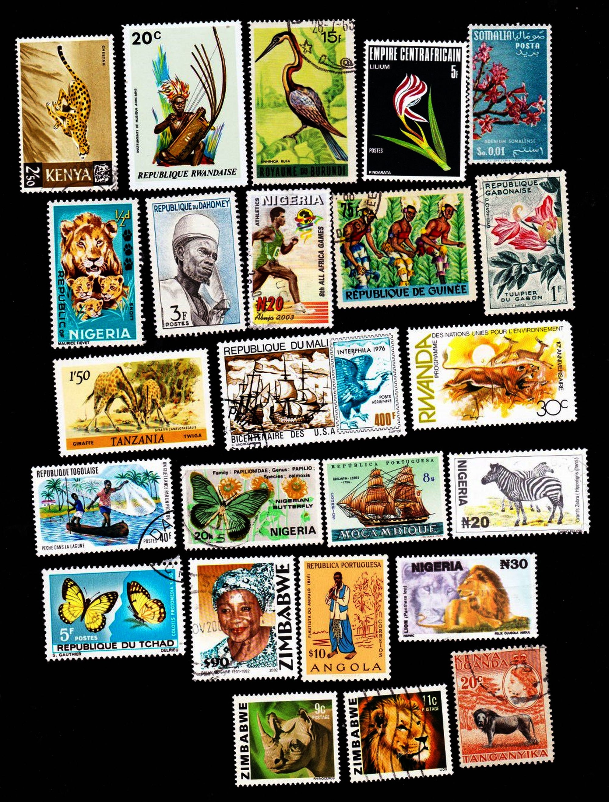 24 AFRICAN COUNTRIES Vintage Used Postage Stamps Collector Etsy
