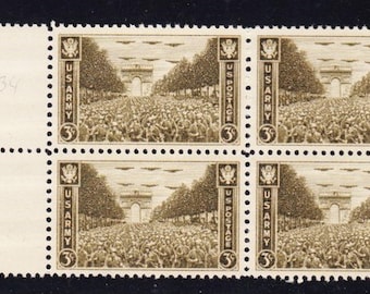 1945 US Army Achievements Stamp Block, ongebruikt vintage verzamelobject