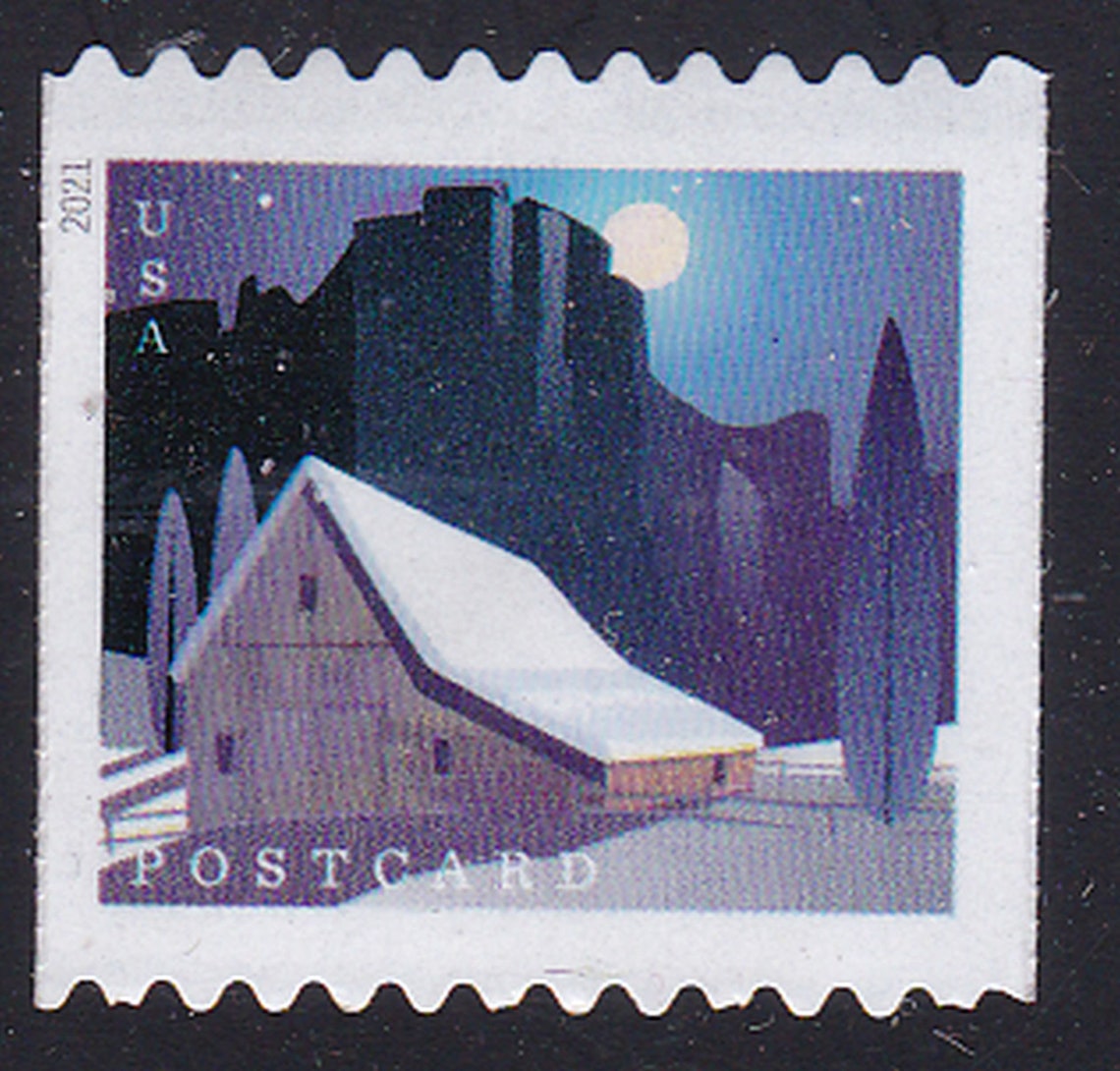 5 Western Barn stamps 36c Selfadhesive Stamps Winter Scene Etsy