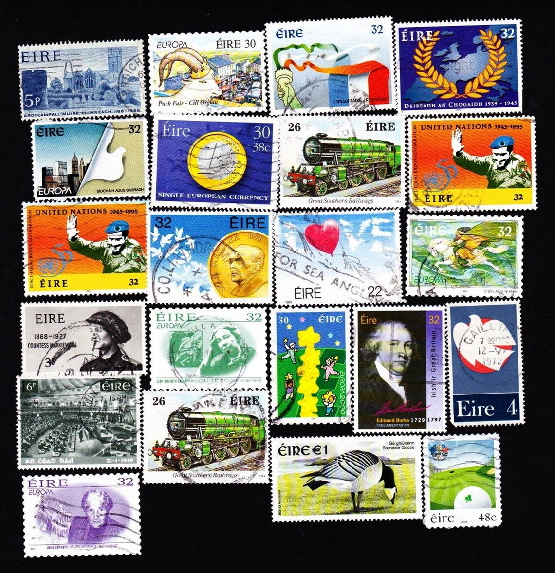 22 IRELAND EIRE Vintage Used Postage Stamps Popular Collector Set Stamp