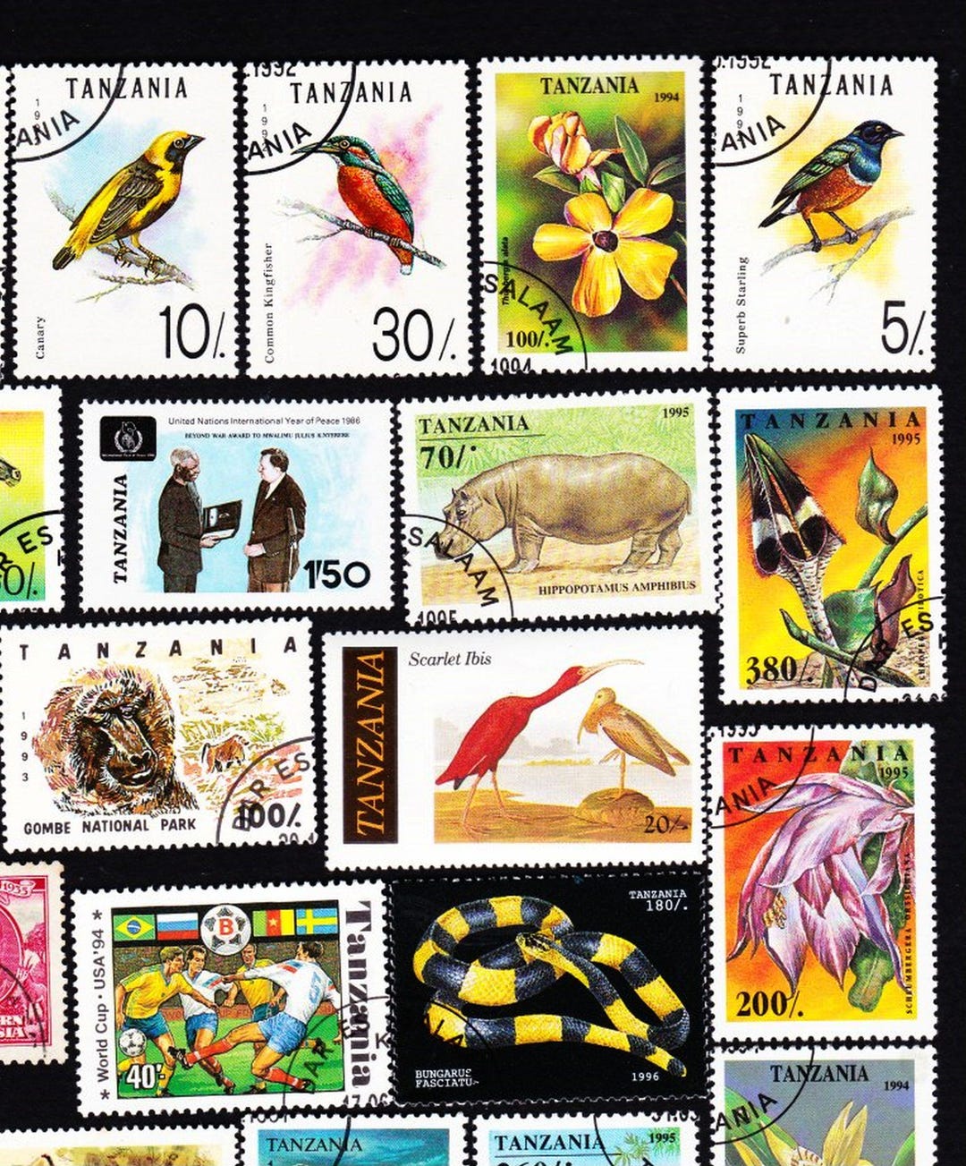 切手コレクション タンザニア、ケニア、ウガンダ、ミャンマー等未使用
