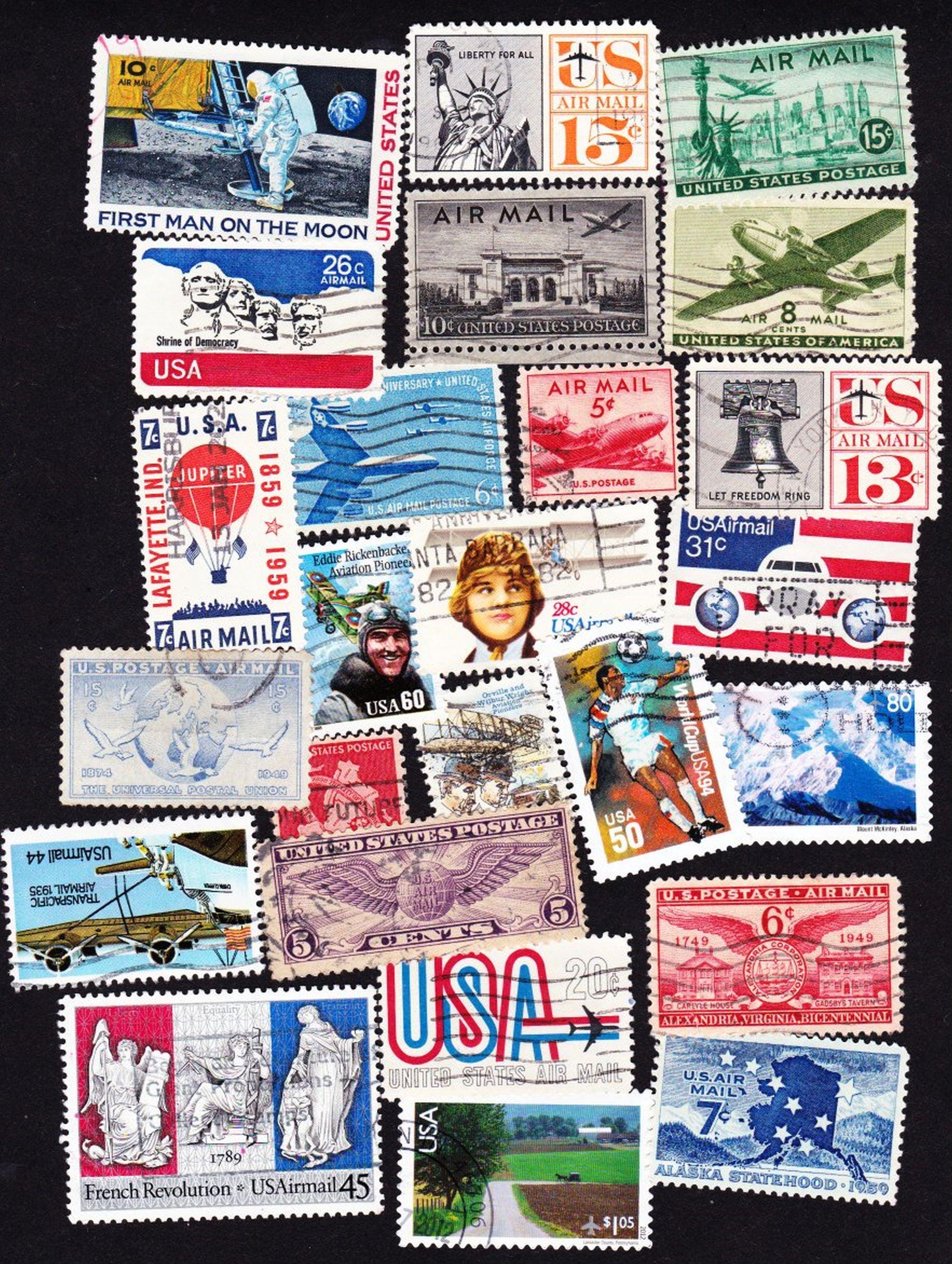 25 Vintage US Airmail Stamps: 1940s Collector Set - Etsy