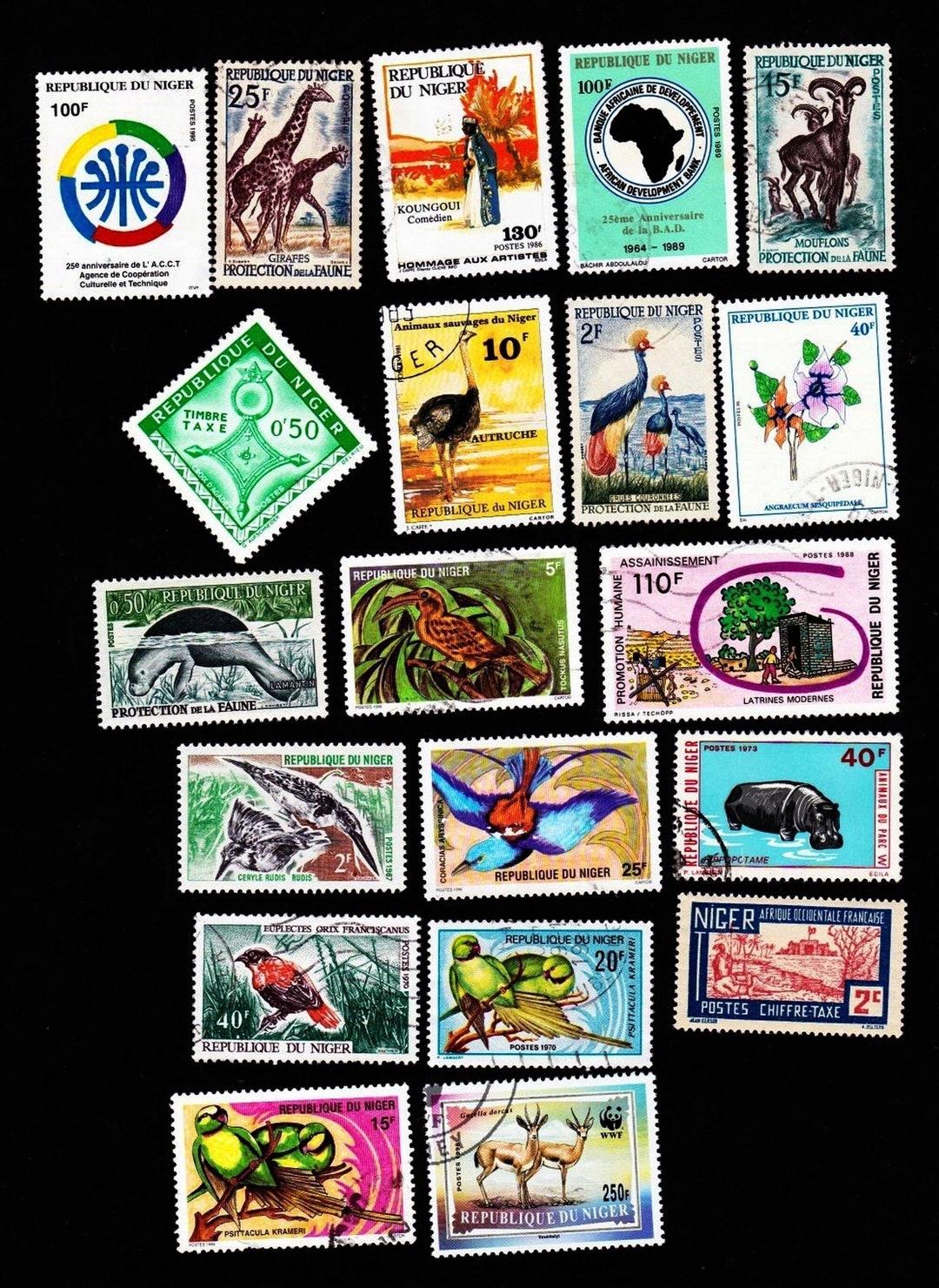20 NIGER AFRICAN Vintage Used Postage Stamps Collector Stamp Etsy