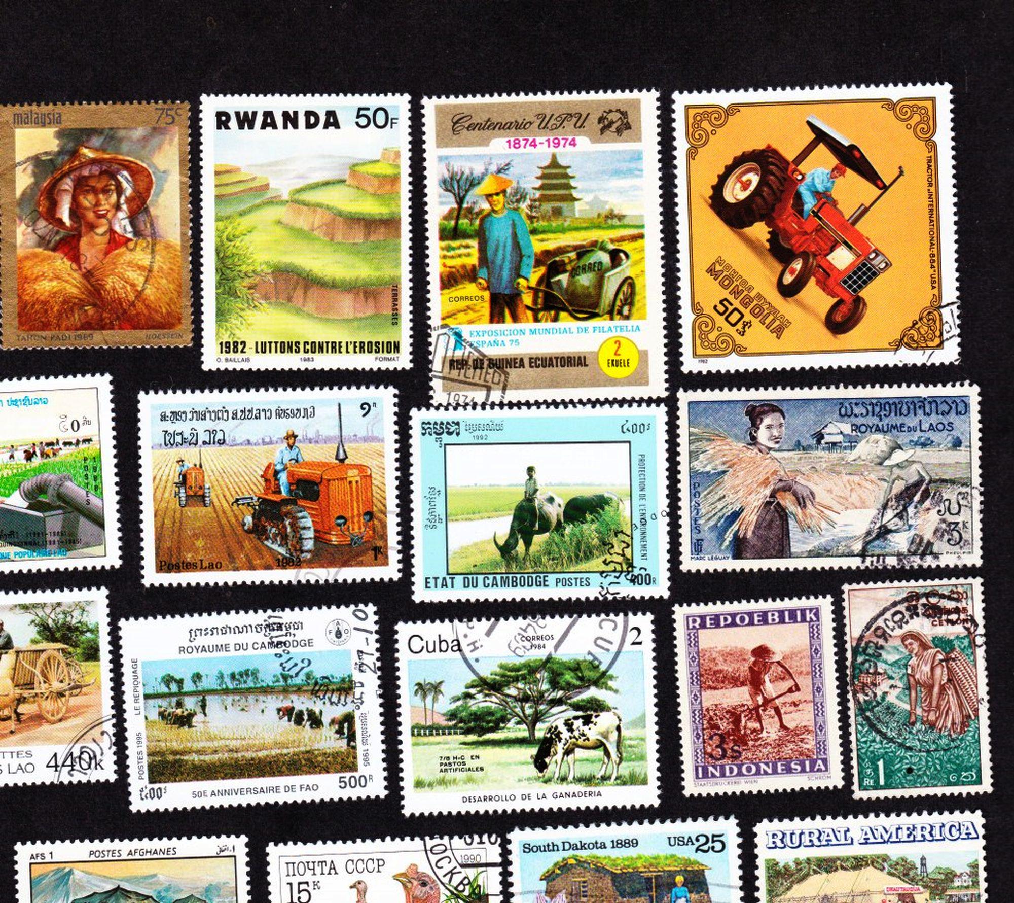 22 World FARMS and FARMERS ヴィンテージ 使用済み消印切手