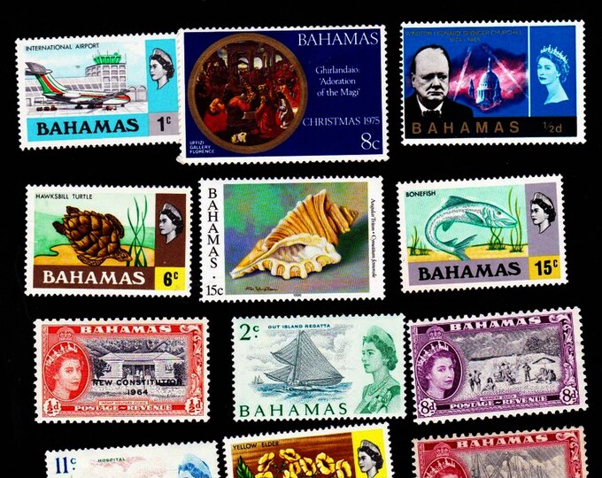 15 BAHAMAS Vintage Postage Stamps Collector Decoupage Crafts Etsy