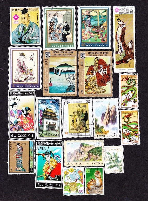 19 オリエンタルアート ヴィンテージ 中古 世界切手 コレクターセット