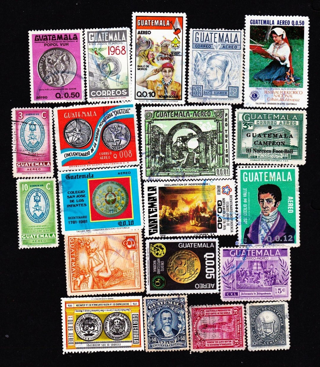 20 GUATEMALA STAMPS Vintage Used Cancelled Postage Stamps - Etsy