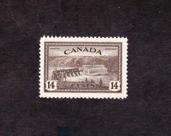 Vintage 1946 Canada 14 Cents Stamp - St Maurice River, Mint Condition
