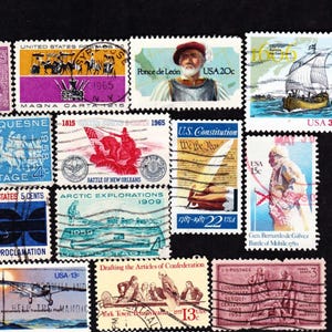 20 sellos postales usados antiguos de HISTORIA ESTADOUNIDENSE, colección de personas, cultura e historia de Estados Unidos, 20AMHSC