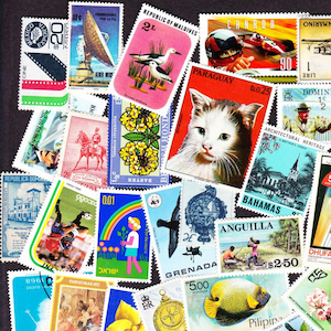 50 MINT WORLD STAMPS  All Different Vintage Collector Deal, Stamp Art Travel Journal 50MWLB