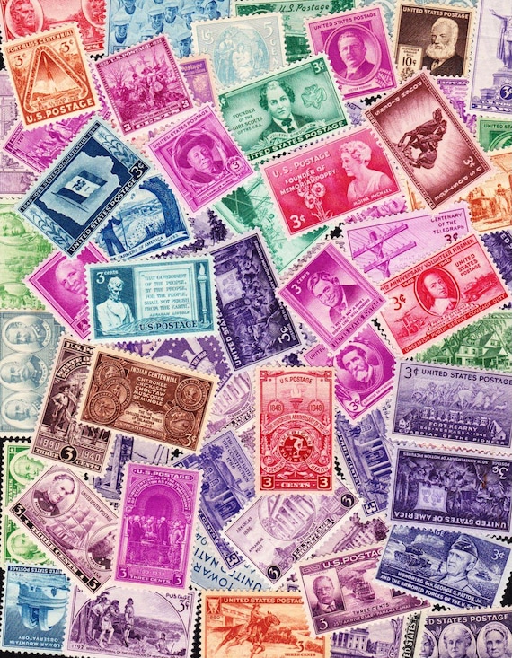 UNUSED U S STAMPS All Different Vintage Unused Postage Stamps  display picture 1