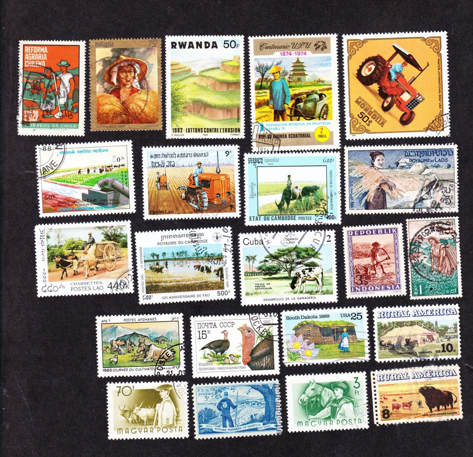 22 World FARMS and FARMERS ヴィンテージ 使用済み消印切手