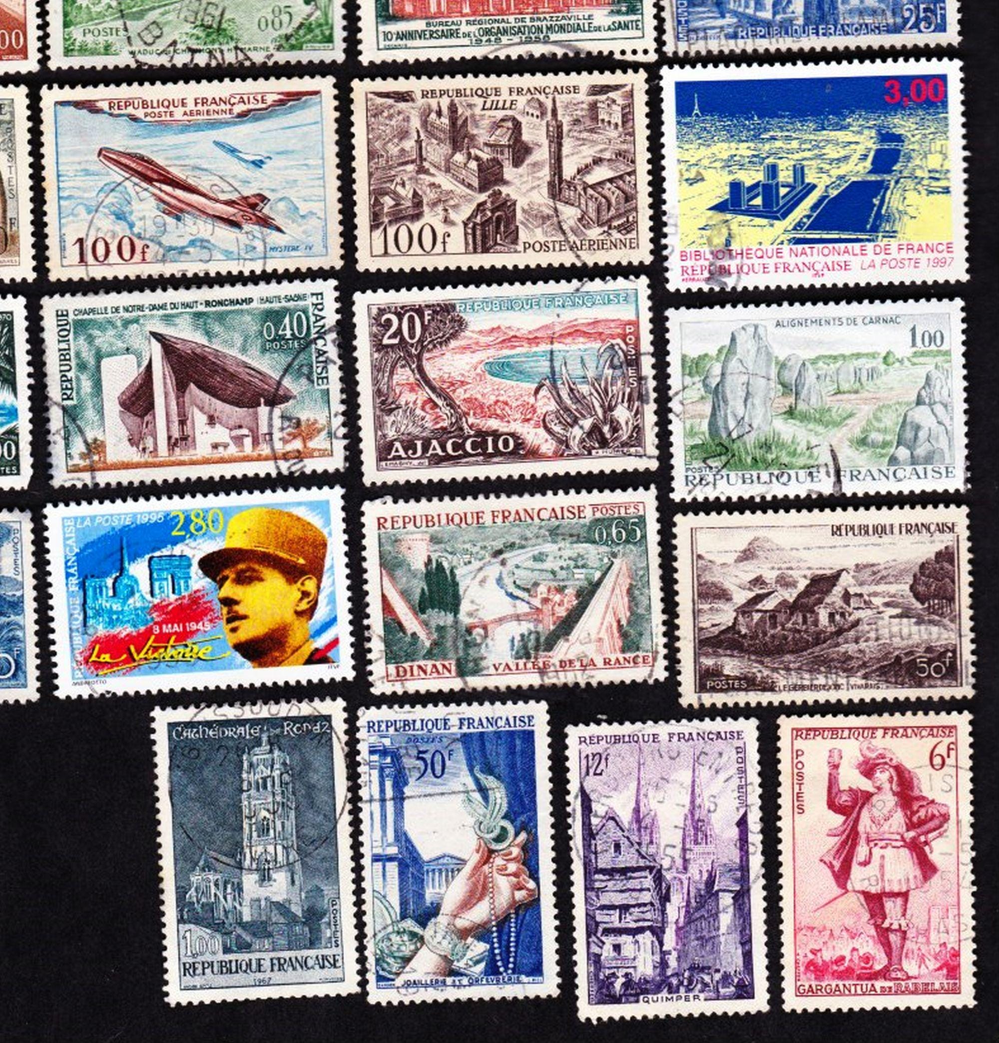 20枚 フランス製 ヴィンテージ 使用済み切手 コレクターセット