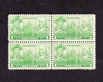 1936 US Navy Issue Stamp Block, John Paul Jones, Unused