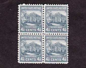SCARCE US 1938 Vintage 4 1 / 2c White House PRESIDENTIAL Ausgabe Schöner Unbenutzter Block mit 4 Briefmarken