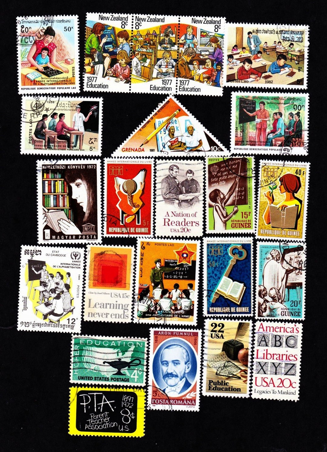 23 TEACHERS and EDUCATORS Schools of the World Vintage Cancelled