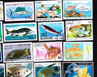 ヴィンテージ海の生き物切手、コレクター向け20枚セット - Etsy 日本