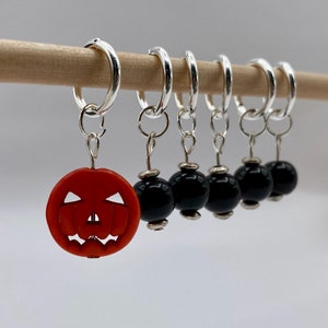 Jack-o-latern Corn Stitch Marker | Knitting and Crochet Stitch Marker | Colorwork Stitch Markers