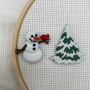 Snowman Needle Minder Set | Magnet | Pin | Cover Minder