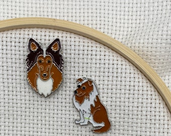 Enamel Collie / Sheltie Dog Needle Minder | Magnet |  Cover Minder