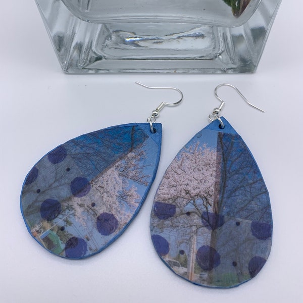 Wood & Paper Earrings: "Myrtle Beach"