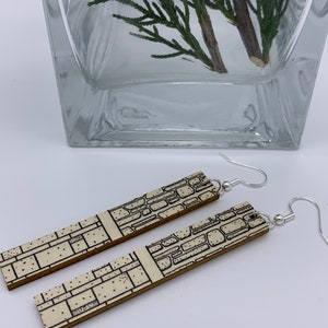 Wood & Paper Earrings: Stonework Series Stonework II Silver