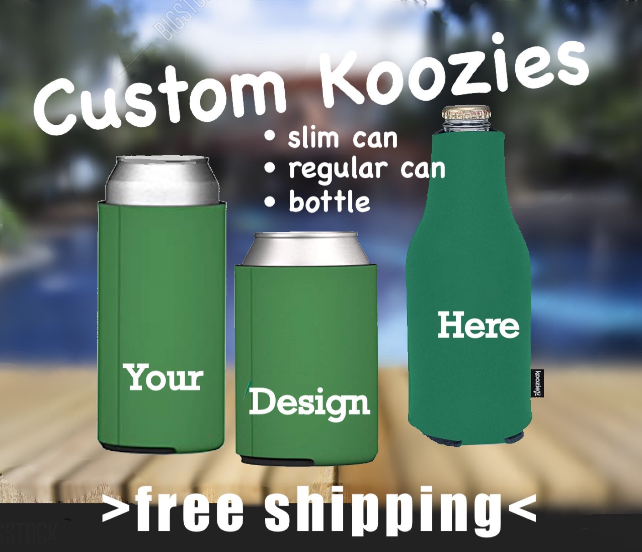 Zip-Up Bottle KOOZIE® Kooler - fabric zip up KOOZIE Design it yourself.