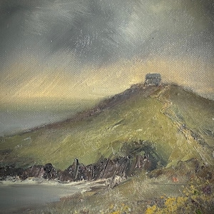 Rain over Rame, (Oil Painting of the Cornwall Coast - Rame Head)