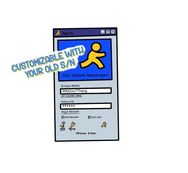 Customizable AIM Screen Name Water Resistant Printed Vinyl Etsy