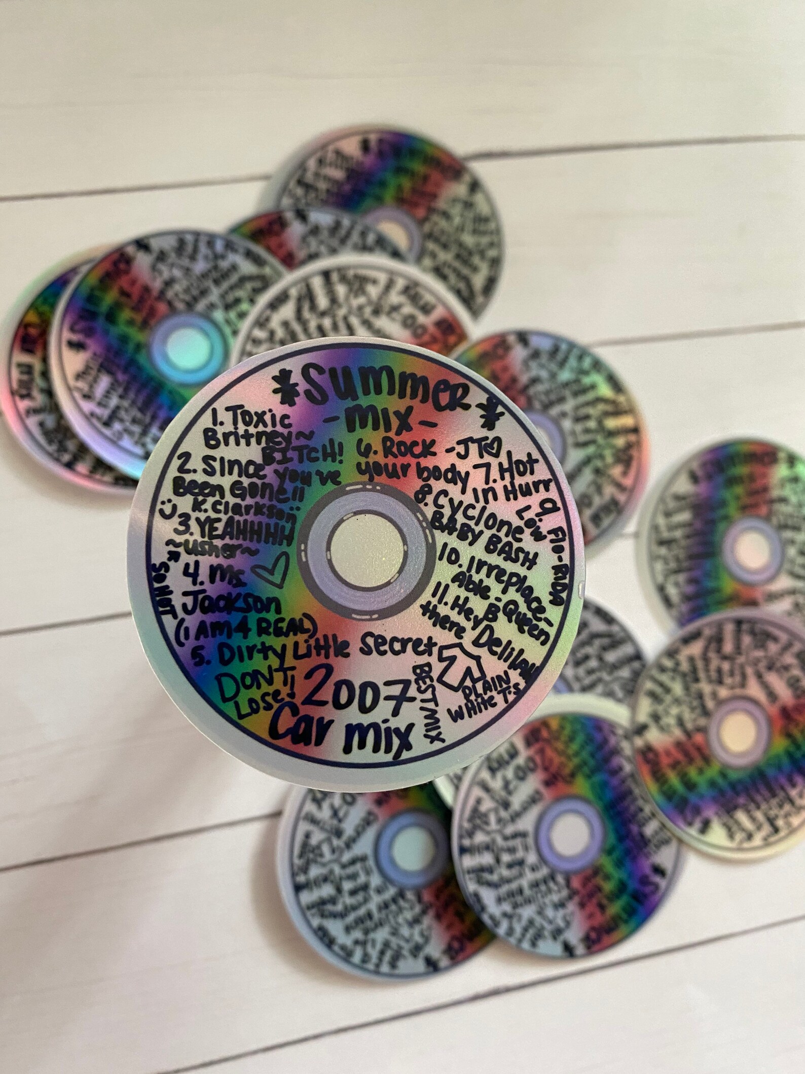 2000s Burned Mix CD Water Resistant Holographic Vinyl Sticker Etsy