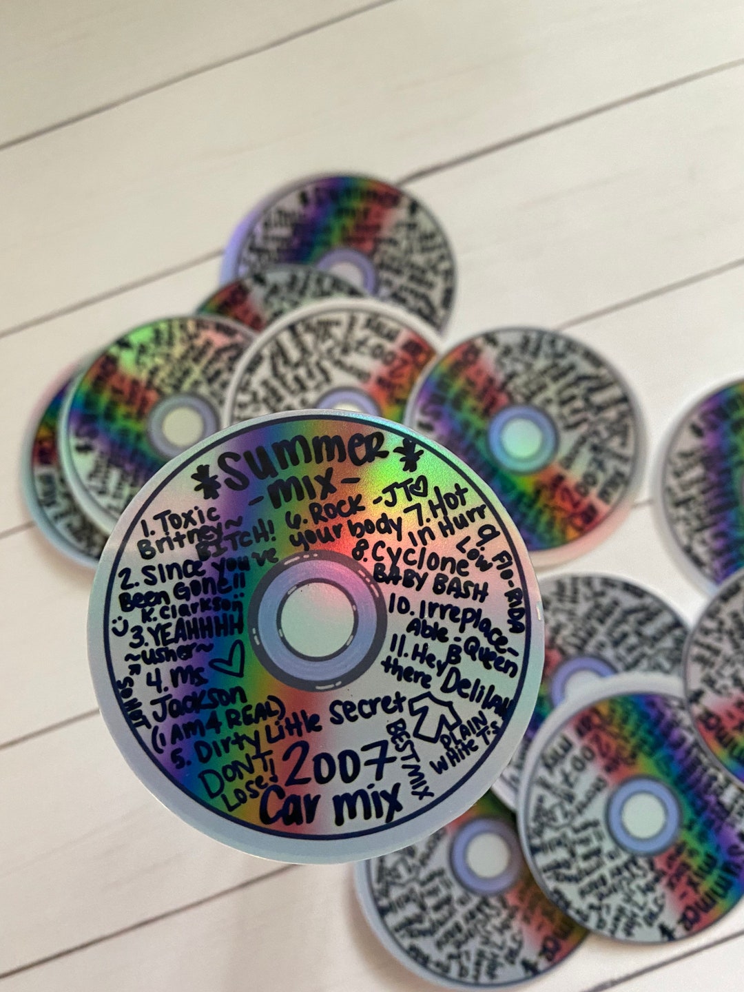 2000s-burned-mix-cd-water-resistant-holographic-vinyl-sticker-with