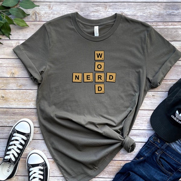 Word Nerd - Scrabble Shirt - Crossword Block Tile Letters - Board Game Inspired Tee