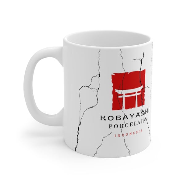 The Usual Suspects Mug - Kobayashi Porcelain Indonesia Broken Coffee Mug with Cracked Design