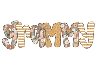 Grammy floral d&#39;automne PNG : design neutre, sublimation (téléchargement numérique)