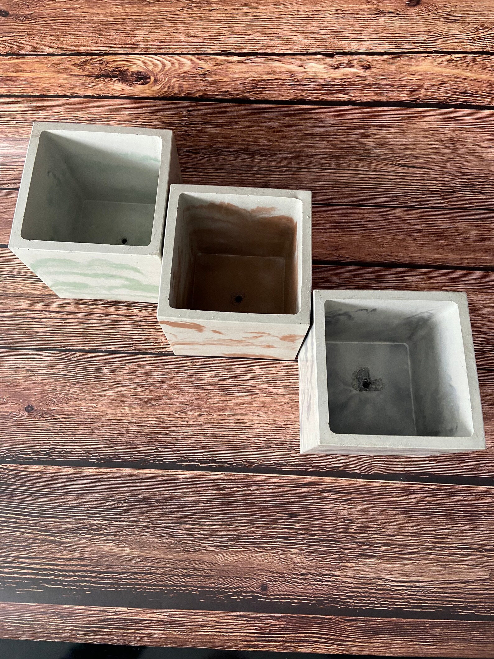 Large square concrete planter handmade concrete planter Etsy